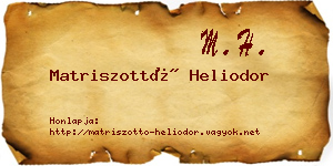 Matriszottó Heliodor névjegykártya